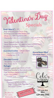 Cole's Cakery menu