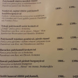 Kalmár Vendéglő Étlap