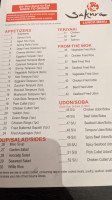 Sakura Sushi menu