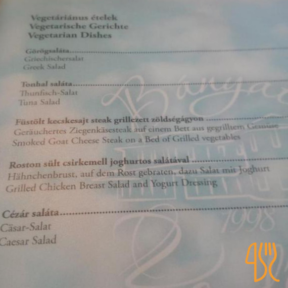 Banyato Vendeglo Kft. Étlap
