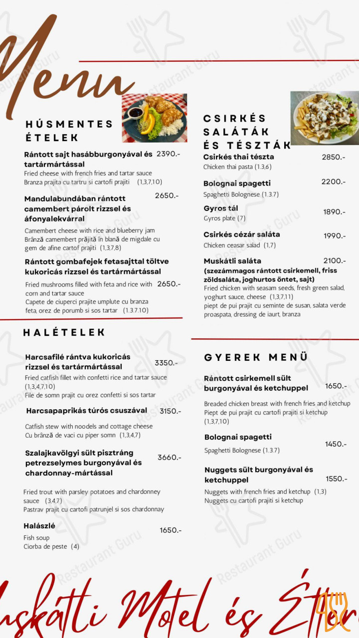 Muskatli Es Etterem Étlap