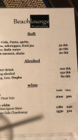 Beachlounge menu