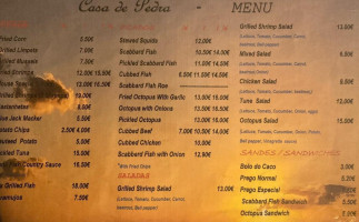 Casa De Pedra menu