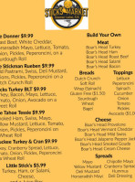 Sticks Market menu