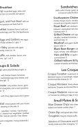 Bird's Nest Cafe Catering menu