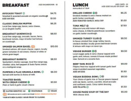 The Odyssey Cafe menu