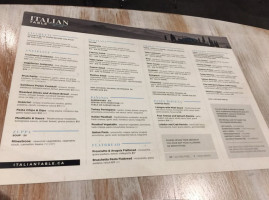 Italian Table menu