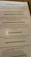 Susanna's menu