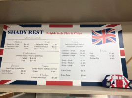 Shady Rest Fish & Chips menu