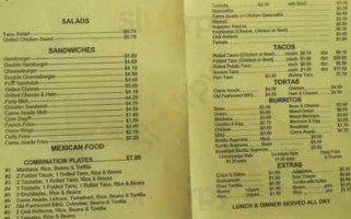 Pablo's Mexican Food menu