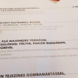 Vénusz 2 Panzió Étlap