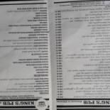King's Pub Étterem és Pizzéria Étlap