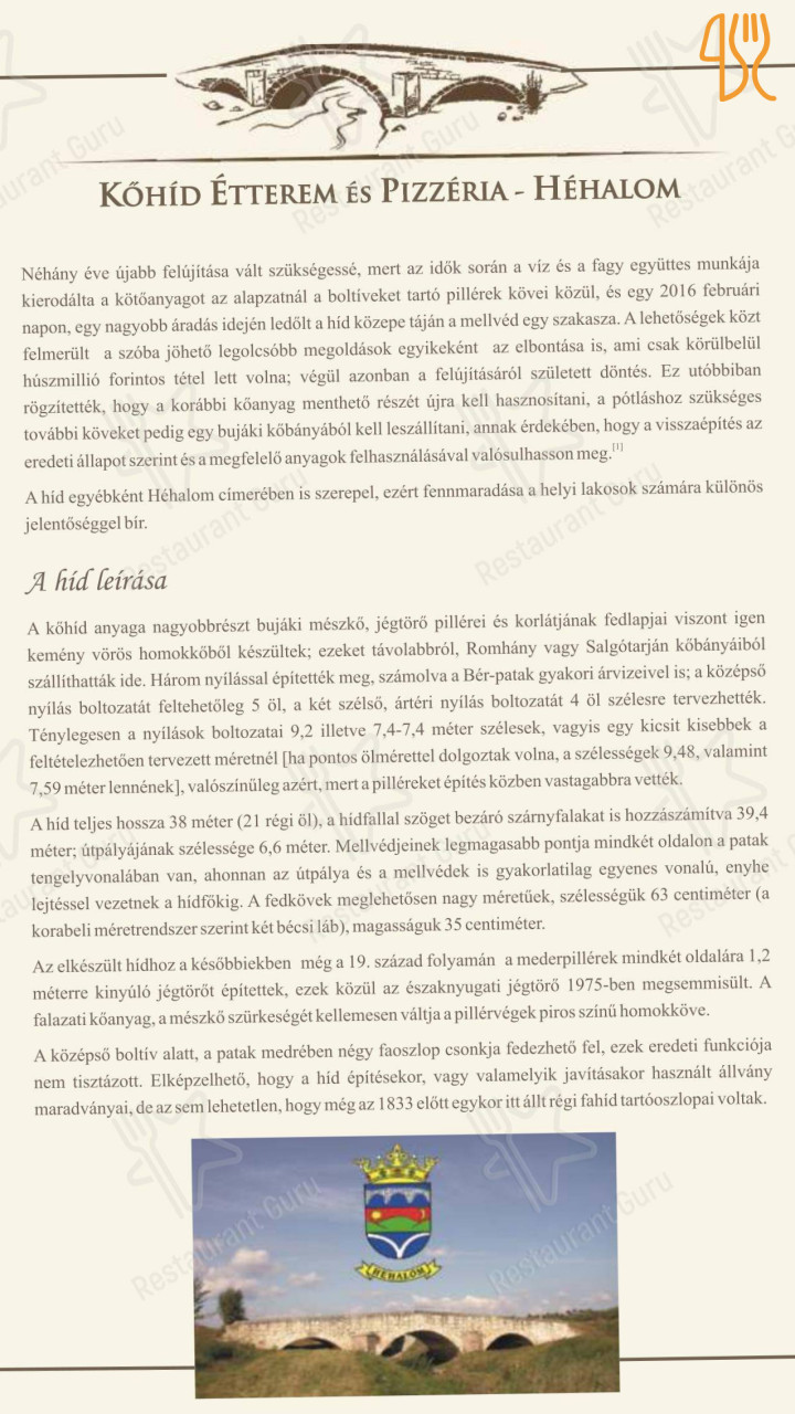 Kőhíd Étlap