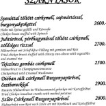 Bojtár Csárda Étlap