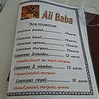 Ali Baba menu