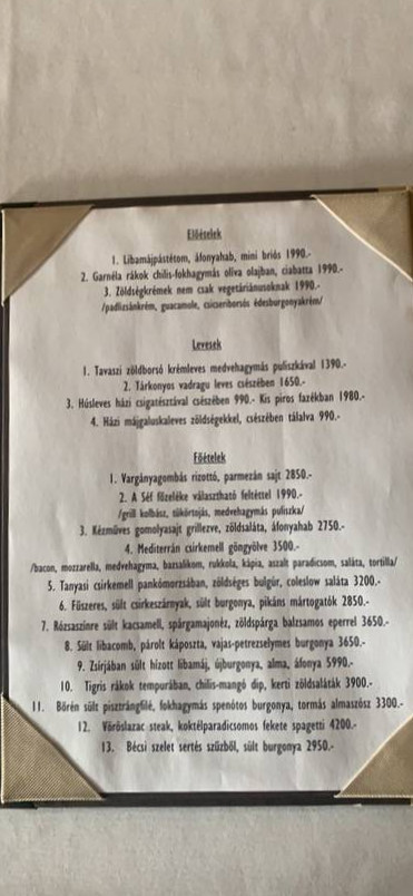 VadvirÁg Étterem Étlap