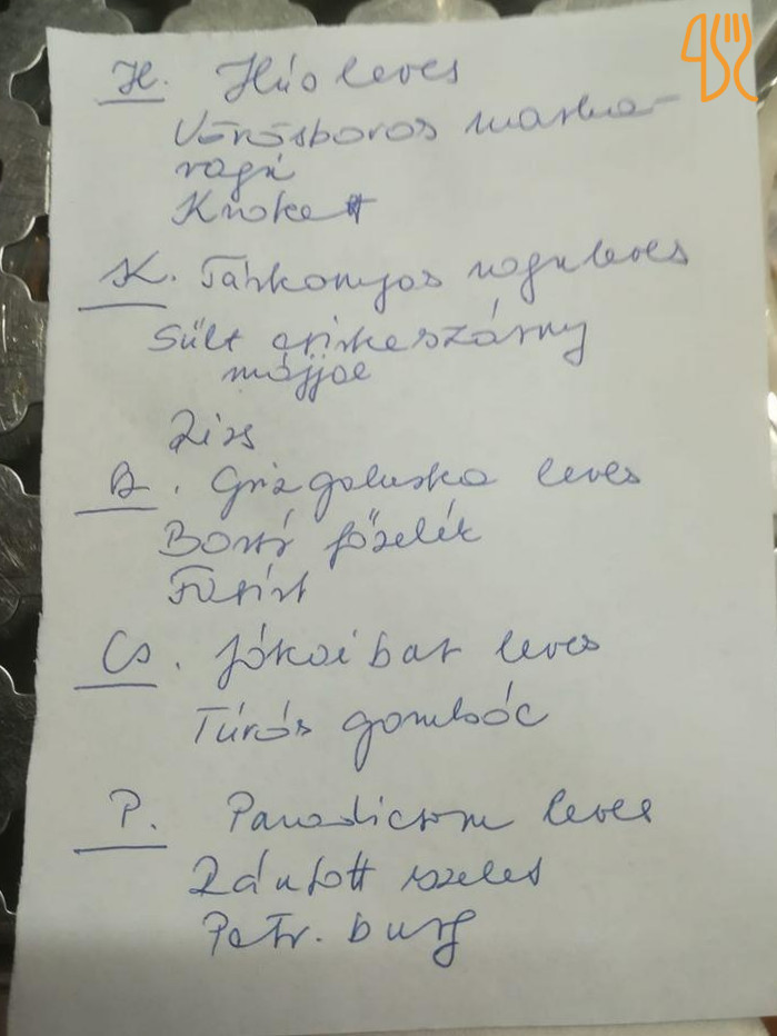 Sere's Kisvendeglo Étlap