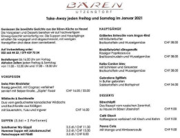 Bären menu