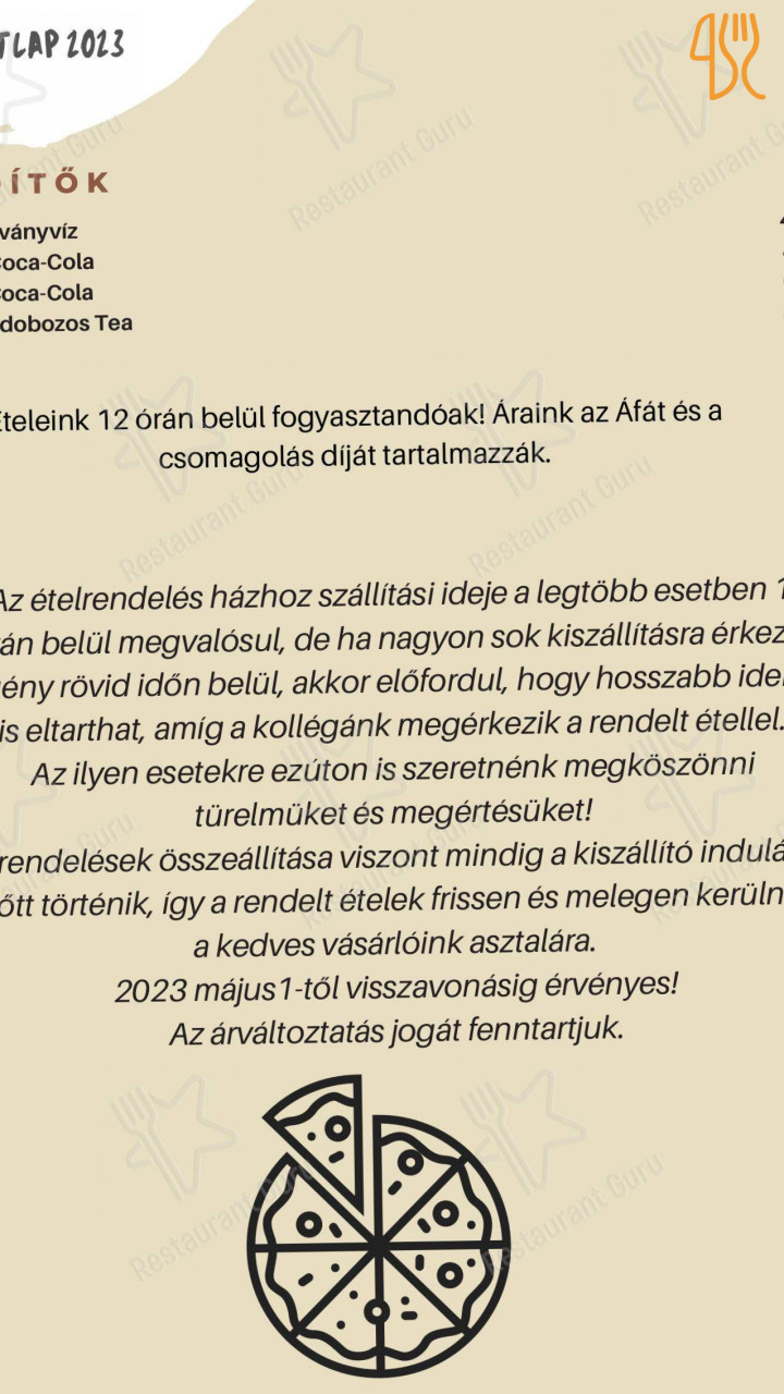 Niki Pizza Take Away Étlap