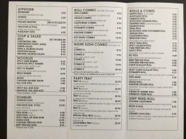 Hakone Sushi menu