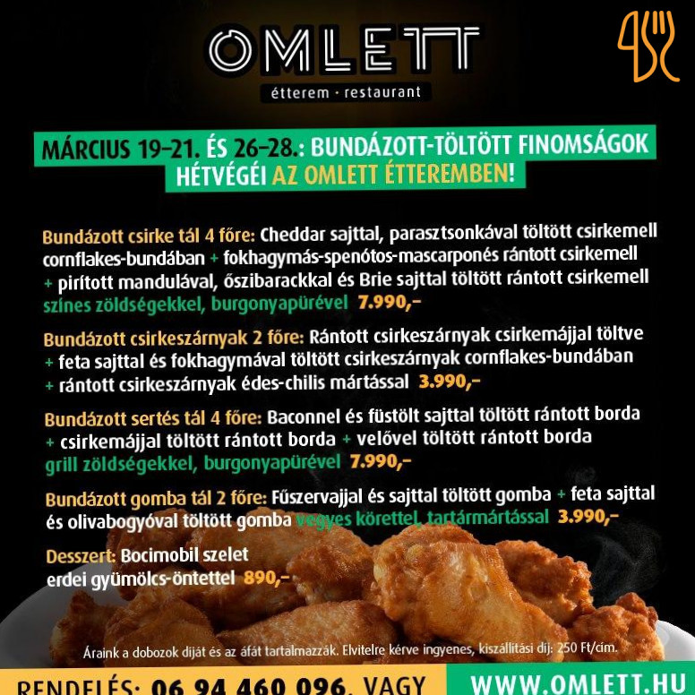 Omlett Étterem Étlap