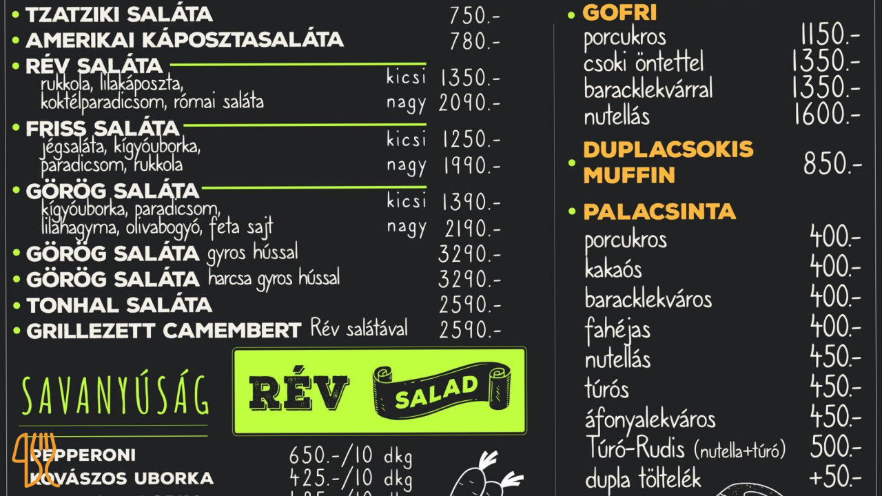 Rév Büfé Étlap