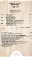 Goralska Koliba menu