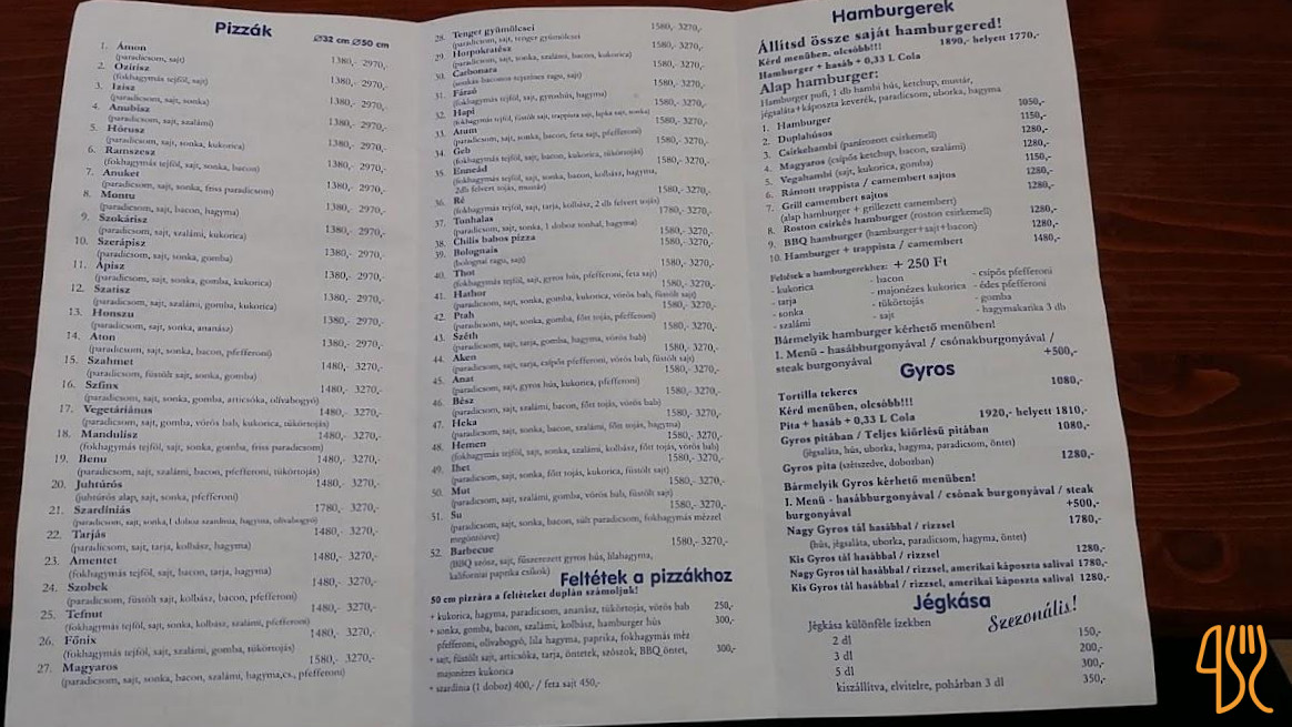 Piramis Gyorsbüfé Étlap