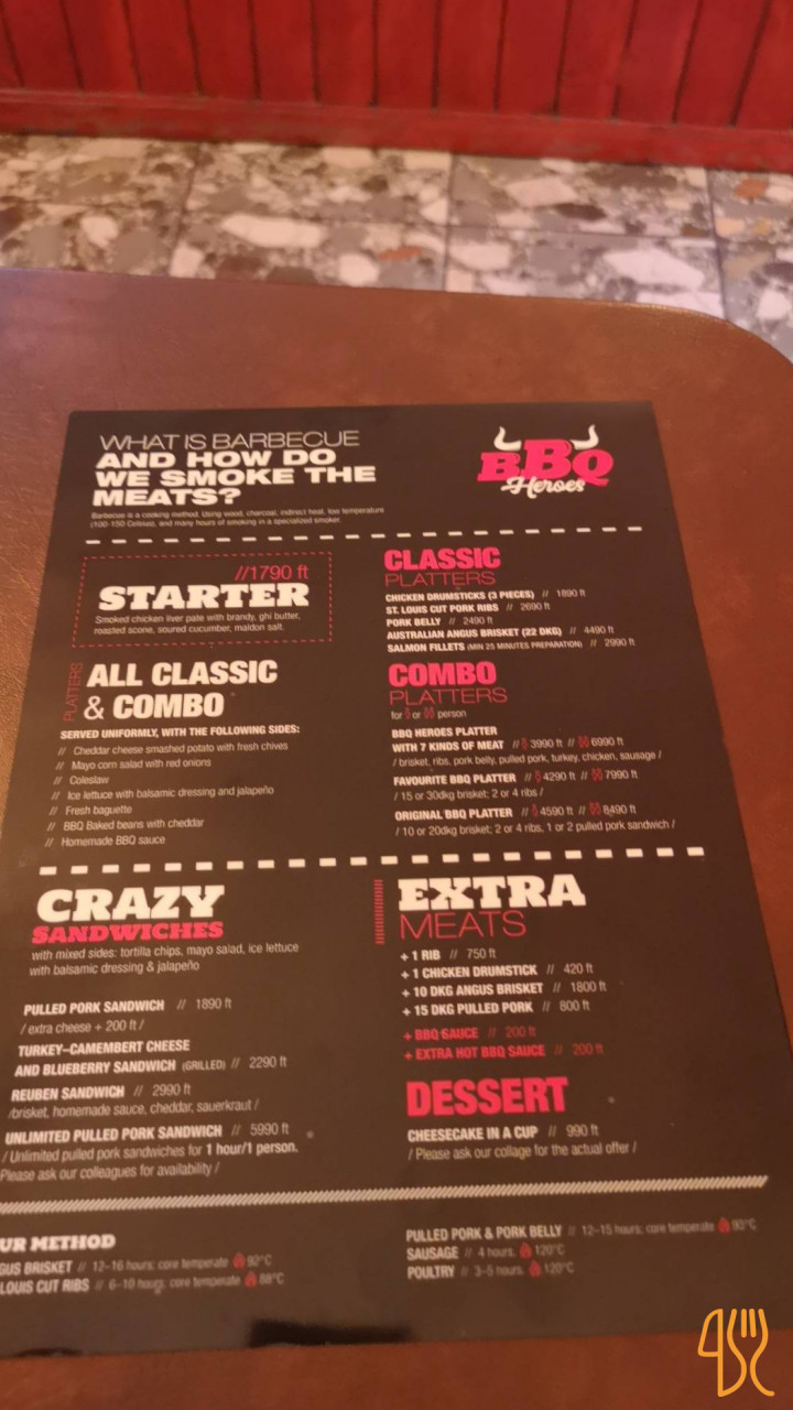 Bbq Heroes Étlap