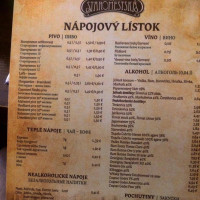 Staromestská Piváreň menu