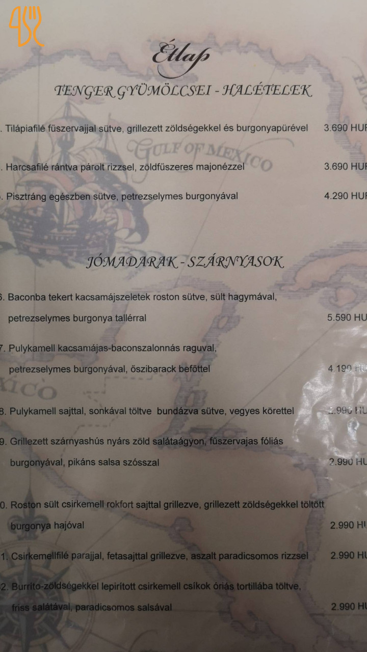 Kalóz Fregatt Étlap