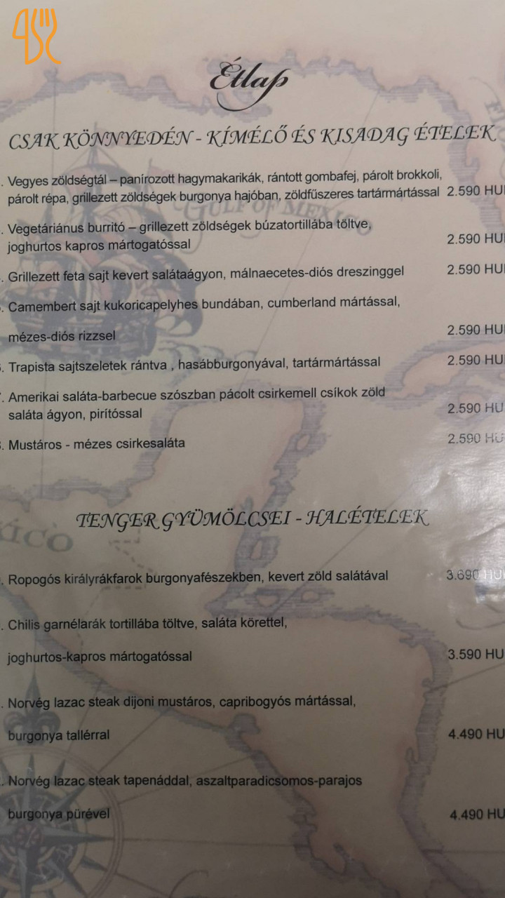 Kalóz Fregatt Étlap