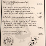 Bakos Attila Kisvendéglője Étlap