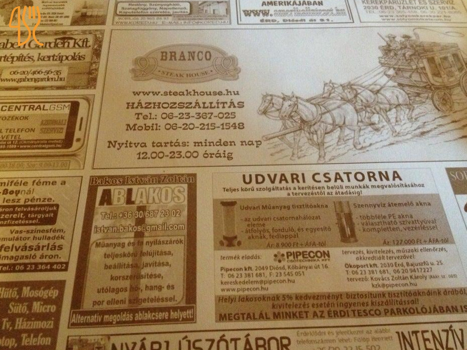 Branco Steakhouse Étlap