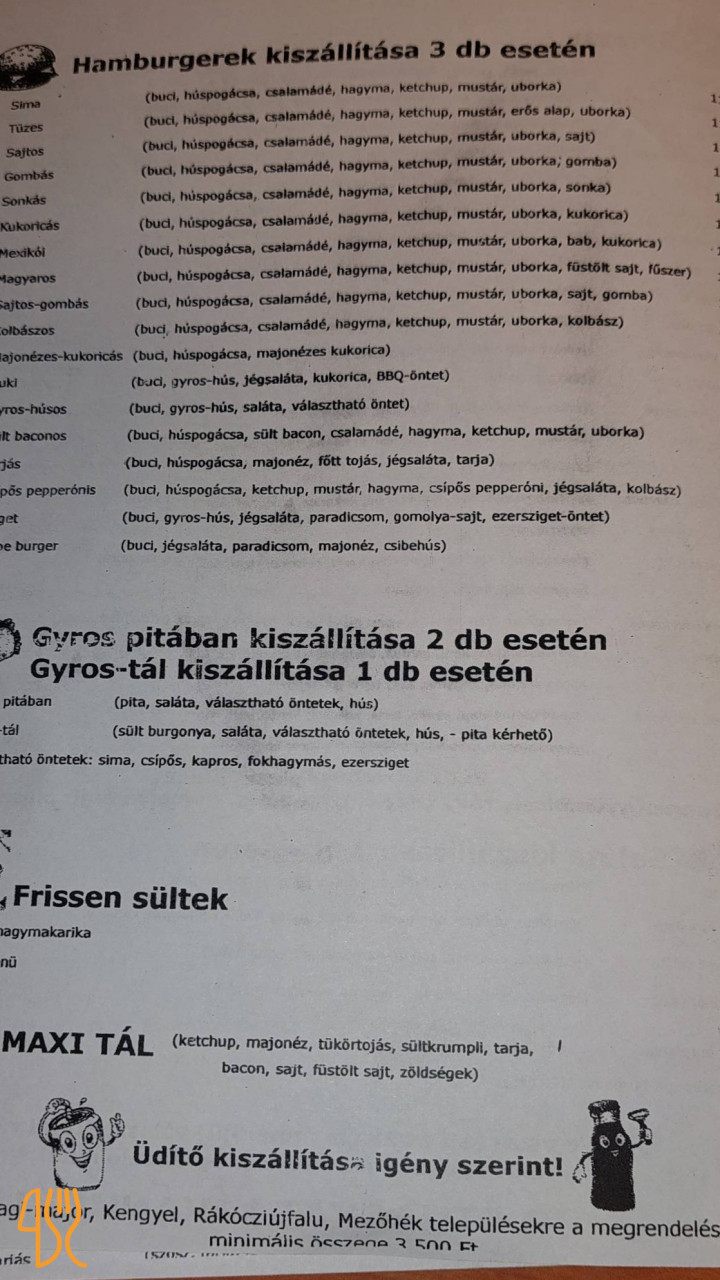 Cicero Pizzeria Étlap