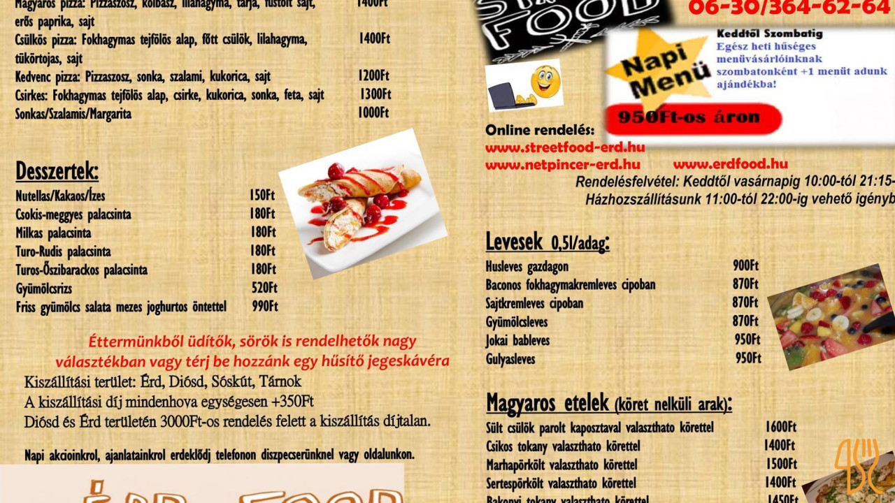 Érd Street Food Étlap