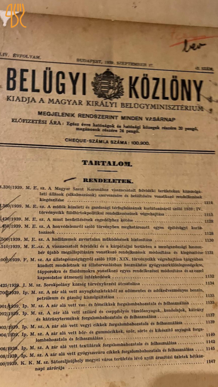 Maszek, Az Utcabár Étlap