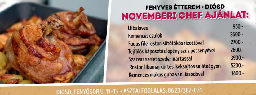 Fenyves Étterem Étlap