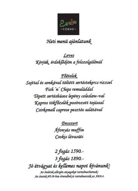 Enoteca Bistro Corso Étlap