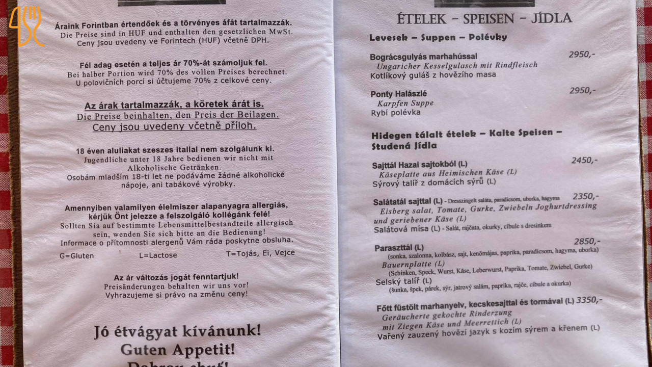 Nagyapám Borozója Étlap