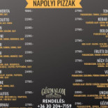 Gőzmalom Panzió Pizzéria Étlap