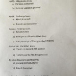 Csajdakert Étterem Étlap