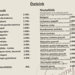 Bársony Pizzeria Étlap