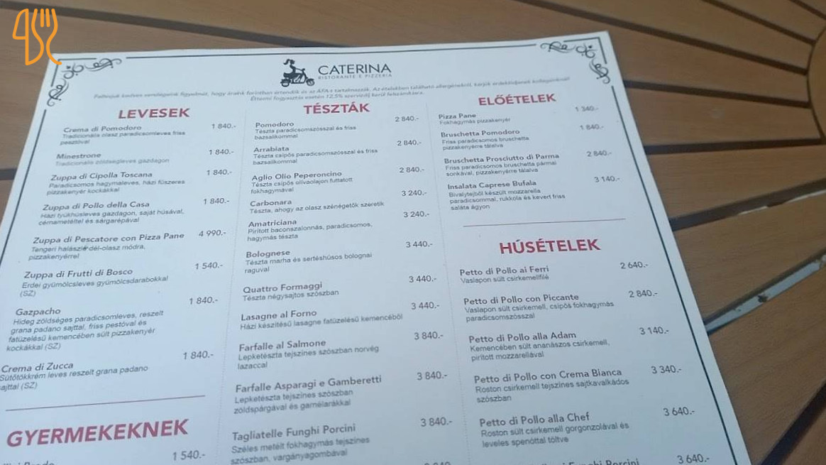 Caterina E Pizzeria Étlap