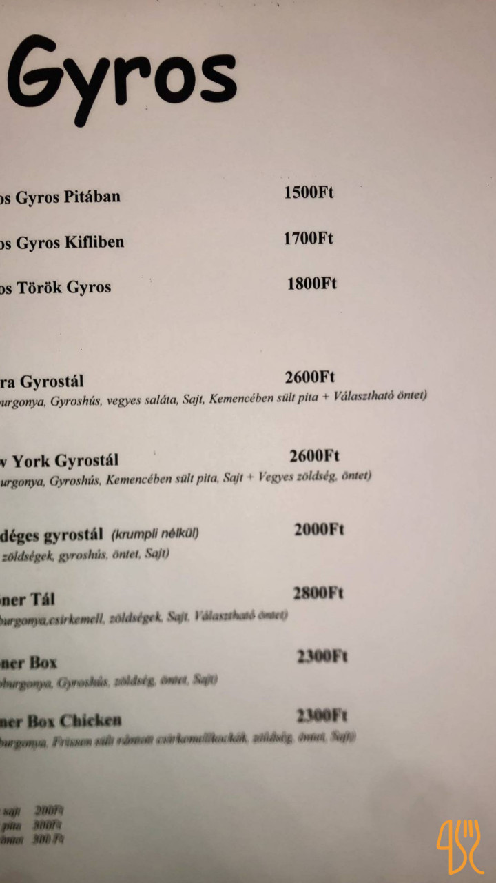 Pizza Udvar Étlap