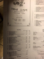 Thai Siam menu