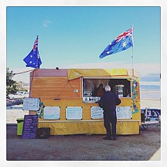 Little Orange Van On The Foreshore