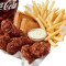 6 Piece Honey Bbq Sauced Tossed Chicken Strip Basket W/ Drink